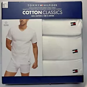 PACK DE 3 CAMISETAS CLÁSICAS CUELLO EN V TOMMY HILFIGER 100% ALGODÓN TALLA M - Imagen 1 de 7