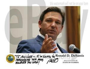 PERSONALIZED Florida Governor Ron DeSantis autographed 11x8.5 photo REPRINT - Picture 1 of 1