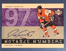 2005-06 Upper Deck Notable Numbers #NRO Jeremy Roenick Autograph Auto /97 SP