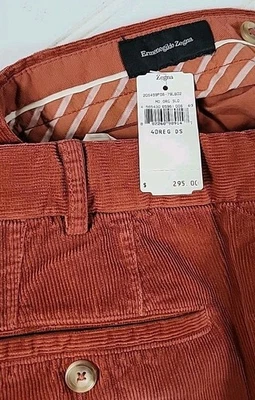 NUEVO CON ETIQUETAS Pantalones de Pana Ermenegildo Zegna Para Hombres 40 AJUSTE REGULAR SIN DOBLADILLO OTOÑO NUEVOS CON ETIQUETAS Foto 1 de 4