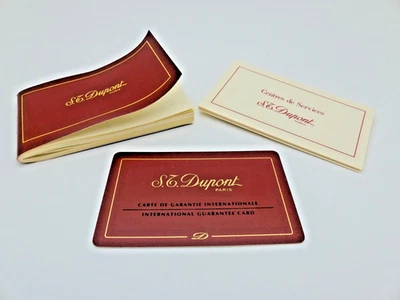 S T Dupont Mechero Papeles Manual Centro de Servicio y Certificado De Colección Años 80 - Imagen 1 de 4
