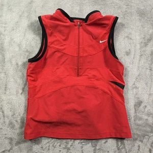 Nike Dri Fit Tank Top Women’s XS (0-2) Red 1/2 Zip Training Running Shirt - Picture 1 of 7