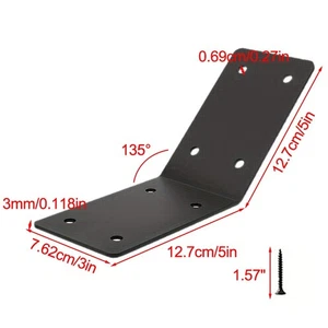 4pcs 45 Degree Angle Brackets for Gazebo Internal Installation Black Iron Set - Picture 1 of 7