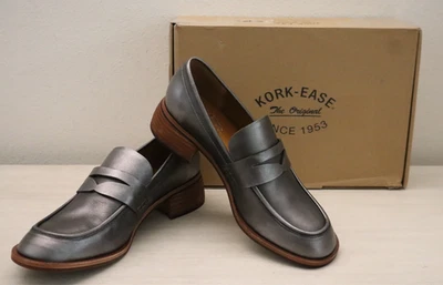 Mocasines Kork Ease KE0022815 para mujer talla 9M plateados de cuero metálico Keegan $165 Foto 1 de 4