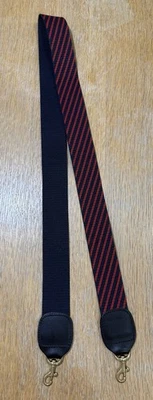 Bolsa tiracolo Clare V - Listra diagonal reversível azul marinho/vermelho - Rara! - Imagem 1 de 4