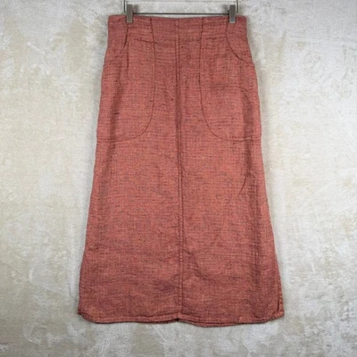 Maxi Falda FLAX 100% Lino Para Mujer S Coral con Bolsillos Cintura Elástica Minimalista Foto 1 de 4