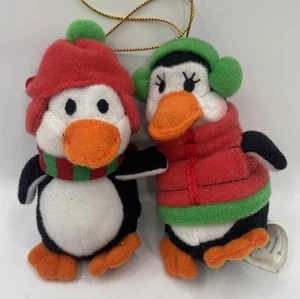 Pinguin Ornamente Weihnachten Plüsch 2er Set - Bild 1 von 10