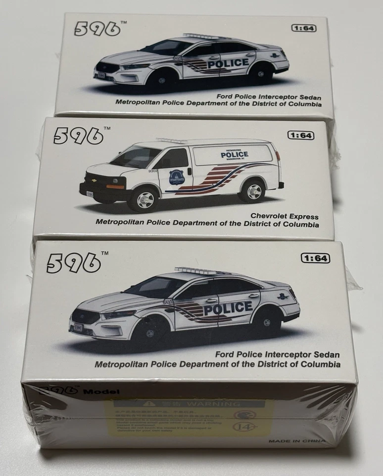 596 Model 1:64 Metropolitan Washington D.C Police Diecast Vehicles. - Image 1 of 1