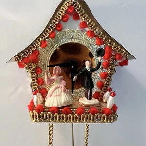 Vtg Christmas Tree Ornaments Pushpin Cuckoo Clock Wedding 1950s Sequins - Picture 1 of 5