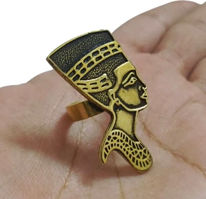 Handgefertigter Kupfer Ring Königin Nofretete Design Ägyptisch Boho Vintage Schmuck S 10 - Bild 1 von 7