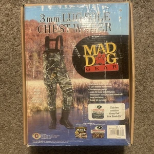 Mad Dog Gear 3mm Neoprene Chest Waders - Mossy Oak Advantage Max-4 HD - Size 11 - Picture 1 of 5