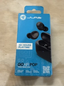 Auriculares JLab Go Air Pop True Inalámbricos Bluetooth Negro Control Táctil, Nueva Caja Abierta - Imagen 1 de 5