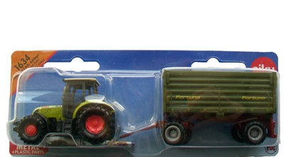 SIKU 1634 Miniature CLAAS TRACTOR 6cm Long + FORTUNA TRAILER 9cm Diecast/Plastic - Image 1 of 2
