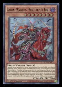 Yugioh Ancient Warriors - Rebellious Lu Feng #BLVO-EN025 Blazing Vortex LP - Imagen 1 de 2