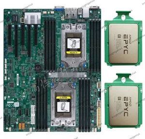Supermicro H11DSI Motherboard Rev2.0 + 2x AMD EPYC 7542 32-Core CPU Processor - Afbeelding 1 van 3