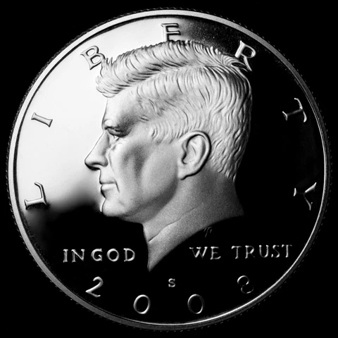 2008 S Kennedy Half Dollar Mint Silver Proof Coin from U.S. Silver Proof Set Cover