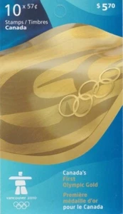 Canada 2010 #2372a mnh - VANCOUVER OLYMPICS GOLD MEDAL - Booklet of 10 - Picture 1 of 3
