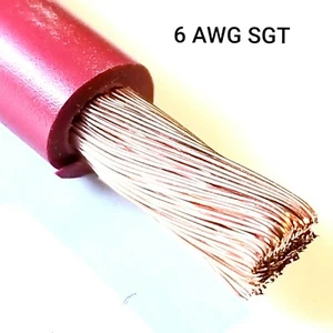 6 Gauge Battery Cable Red SAE J1127 SGT Automotive Power Wire SOLD PER FOOT - Picture 1 of 2