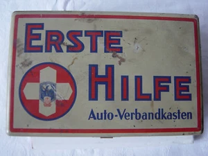 Erster Hilfe Auto Verbandlasten aus Blech in gutem Zustand - Bild 1 von 10