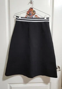 RED VALENTINO Scuba Style Jersey A-line Skirt Black, Size M Ribbed Waist - Picture 1 of 5