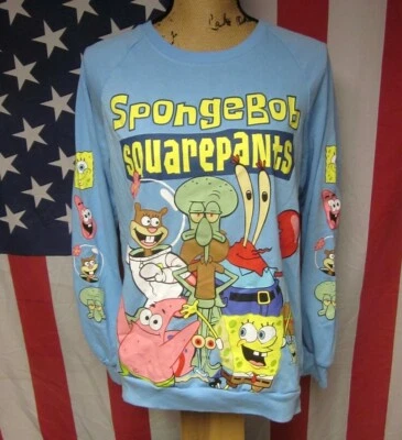 Bob Esponja Pantalones Cuadrados Juvenil Largo Camiseta Nickelodeon Dibujos Animados Manga Larga Camiseta Foto 1 de 3