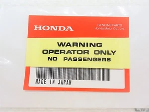 Honda Operator Only Decal LABEL Z50 Z50R XL75 XL80 XR75 GENUINE OEM - Picture 1 of 1