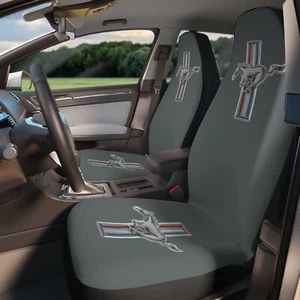 Dark Grey Ford Mustang Classic Muscle Car Guy Gift,lover,hot rod SEAT Covers - Picture 1 of 8