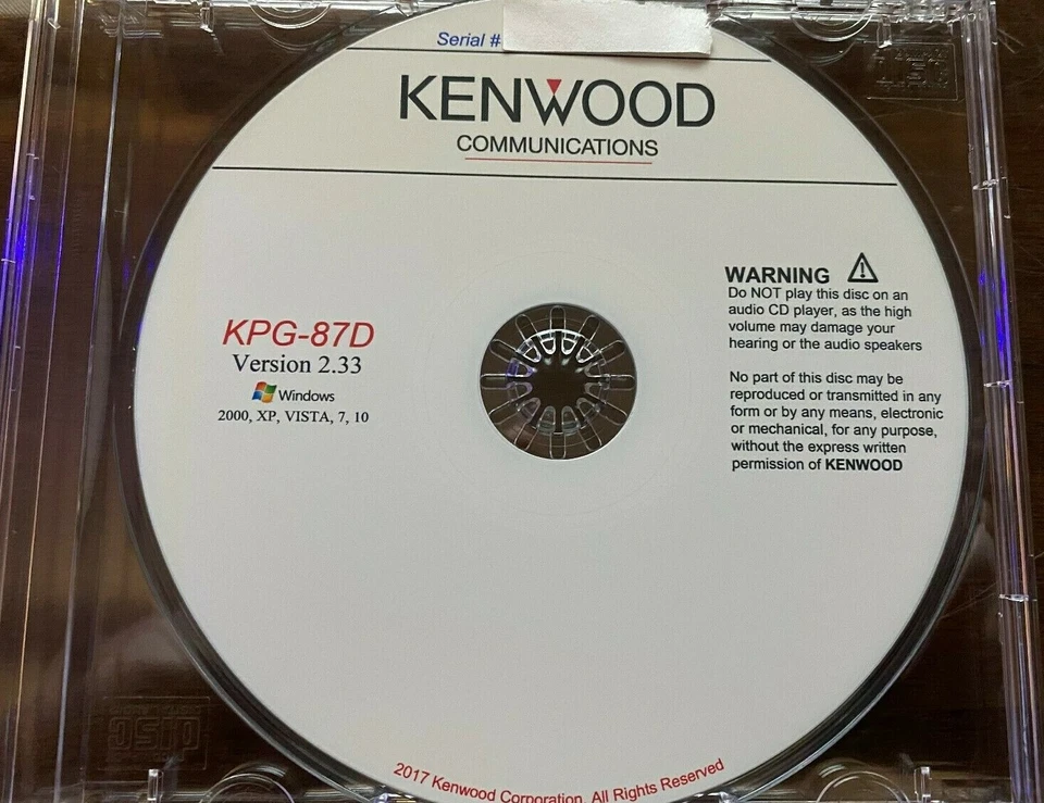 Software de programação Kenwood KPG-87D v2.33 TK-2202 / TK-2206 / TK-2207 - Imagem 1 de 1