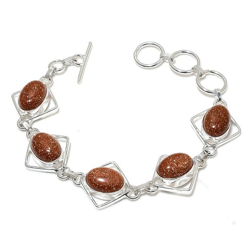 VALENTINO Bracciale in argento sterling 925 fatto a mano con pietre preziose di sole rosse 7 8"