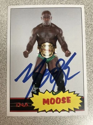 Tarjeta de lucha libre personalizada Moose 1984 autografiada TNA Star Quinn Ojinnaka A-605 Foto 1 de 2
