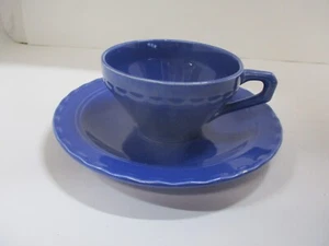Vernon Kilns Pottery Coronado Dark Blue Cup & Saucer Set - Picture 1 of 3