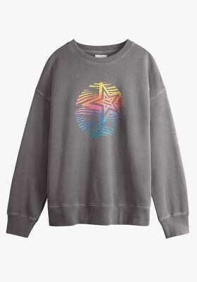 HUSH Rainbow Star Relaxed Sweatshirt, Washed Grey RRP £55.00 • 36.12€