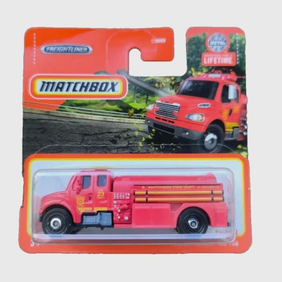 Matchbox MBX short card FREIGHTLINER M2 106 RED FIRE TRUCK 76/100 - Image 1 of 3