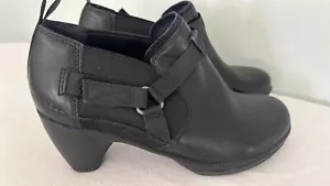 Merrell Evera Rush Women’s Black Leather Stretch Heeled Ankle Booties Boots SZ 7 - Picture 1 of 11