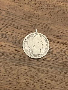 Barber Morgan Quarter 90% SILVER Coin Jewelry PENDANT CHARM-Vintage-Random Date! - Picture 1 of 1
