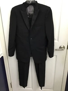Pino Porte Boys Black Tonal Check Tuxedo Jacket Pants Bow Tie Wedding Holiday 14 - Picture 1 of 11