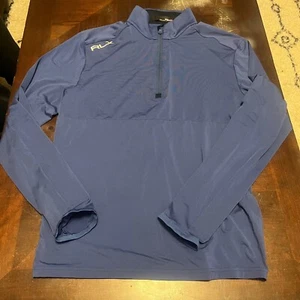 RLX Golf Ralph Lauren Windbreaker Jacket Womens Small 1/4 Zip Pullover Blue - Picture 1 of 11