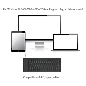85 Keys Foldable Flexible Rollup USB Wired Silicone Keyboard CLMF - Picture 1 of 17