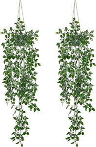 Dremisland Fake Hanging Plants with Pots 2Pack Faux Hanging Basket Plant Macr... - Picture 1 of 7