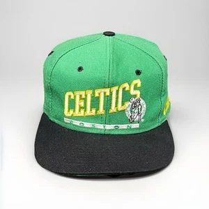 RARO De Colección Años 90 Boston Celtics Snapback Sombrero NBA Baloncesto Verde Negro AJD - Imagen 1 de 7
