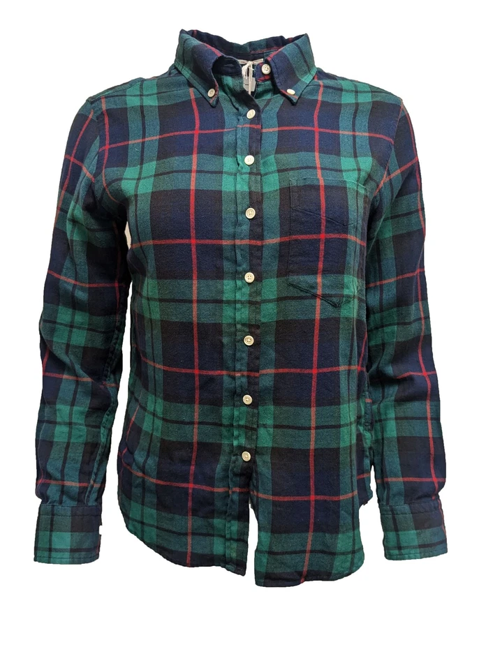 Camisa feminina de flanela GANT RUGGER verde floresta 432385 tamanho pequeno - Imagem 1 de 1