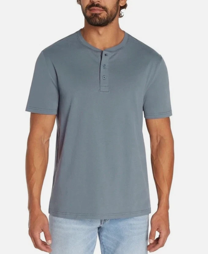 GAP Men’s Short Sleeve Henley Tee Blue Size Large