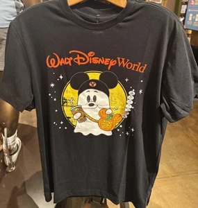 Camiseta Calabaza Fantasma Mickey Mouse Halloween Parques Disney 2025 Pequeña Negra NUEVA - Imagen 1 de 2