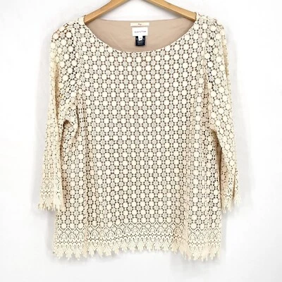 Blusa GANT Rugger Lazy Top Algodão Designer Túnica Luxo Tamanho UK42 EUA L Bege - Imagem 1 de 4