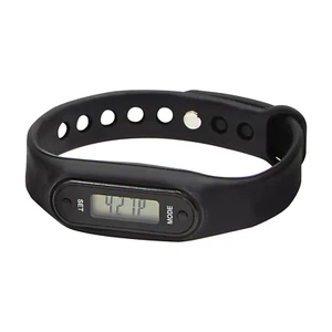 Digital Pedometer Watch Fitness Tracker with Silicone Band in Black - Picture 1 of 4