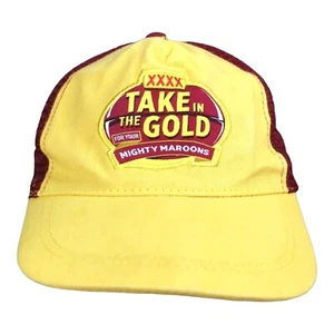 XXXX Gold Hat Cap Yellow Maroon Snapback Mighty Maroons Mesh Back NRL Origin - Bild 1 von 7