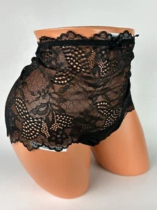 Lane Bryant Cacique Split Gusset Thong Black With Lace Plus Panties 18/20 Sexy A - Picture 1 of 12