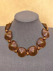 Collar de cobre audaz y grueso con eslabón espiral puntiagudo - Imagen 1 de 8
