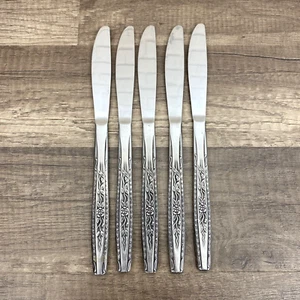Set 5 Pezzi Coltello Interpur Modello Rosa Singola Posate Acciaio Inox GIAPPONE - Foto 1 di 6