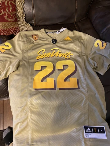 Mens Adidas Arizona State Sun Devils ASU Rising Football Jersey HG4408 Adult L Cover